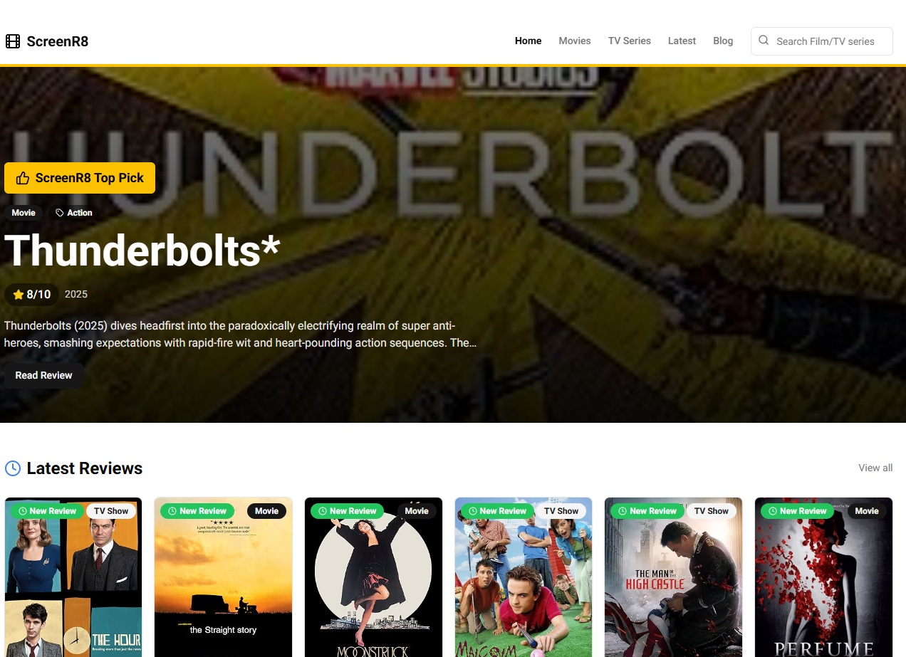 ScreenR8 Movie Review Platform